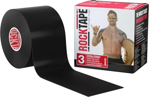 RockTape Extra Sticky Kinesiology Tape - Athletic Tape for Muscle Pain Relief, Injury Recovery - Microscopic Skin Lifting & Decompression - Sweat &