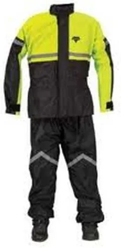 Nelson-Rigg SR-6000 Stormrider - Trajes de lluvia para motocicleta de 2 piezas para hombre, color negro, amarillo de alta visibilidad, talla S