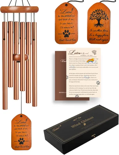 Vista 19 de VENBEEL Regalos conmemorativos para perros, campanillas de viento conmemorativas para mascotas de 28", regalo de condolencias por pérdida de perro