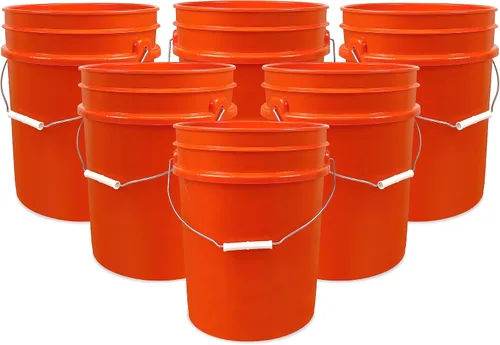 Vista 25 de ePackageSupply Cubo de 5 galones – Cubo de grado alimenticio, agarre de mango de metal, sin BPA, cubo de plástico HDPE resistente de 90 mil, Negro