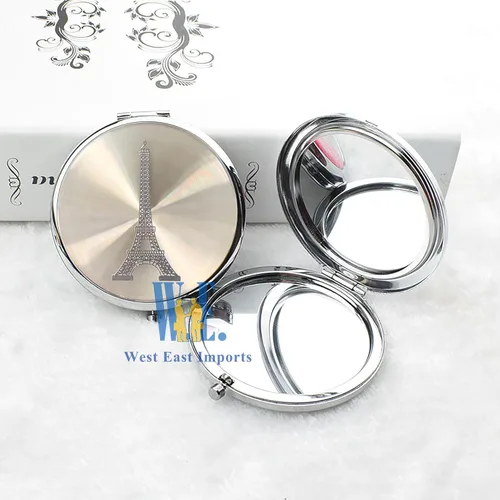 Vista 7 de WE París - Espejo compacto con diseño de torre Eiffel, 12 piezas, juego de regalo de cumpleaños francés/lindo espejo de regalo para niña y mujer