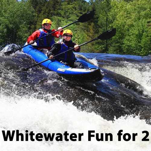 Vista 3 de Sea Eagle 420X Explorer - Kayak inflable - pesca, excursión, camping, exploración y riego blanco, auto-fianza, skeg extraíble, piso de punto de caída