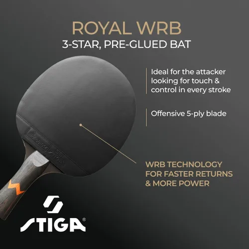 Vista 2 de Stiga Royal - Bate de ping pong de mesa de 3 estrellas, negro/rojo