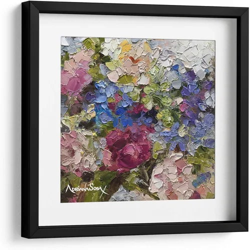 Canvas Lab | Secret by Adriana Sosa | 11 x 11 in | Fine Art Framed Print, Frame Color: Black, With Mat | Botanical, Colorful, Floral, Still-Life |