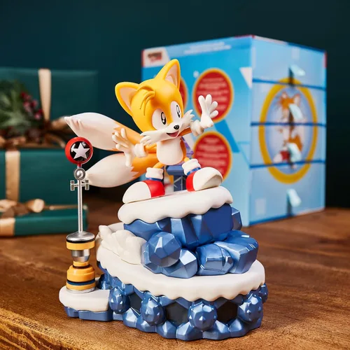 Vista 6 de CC Countdown Characters Figura coleccionable de Sonic the Hedgehog Tails 2024, mercancía oficial de SEGA, estatua del calendario de Adviento