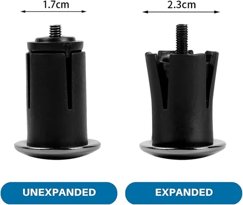 Vista 4 de Tapones de extremo para manillar de bicicleta, ampliables, ajustables, extremos de barra de bicicleta para montaña, carretera, BMX, bicicleta MTB, 2