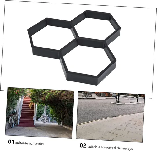 Vista 7 de Yardwe Molde de pavimentación de bricolaje moldes de piedra escalonada de hormigón Molde de pavimentación Patio Jardín Suelo al aire libre DIY Maker