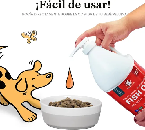 Vista 3 de Aceite de pescado para perros - Piel y pelaje saludables, salmón, abadejo, suplemento totalmente natural para mascotas, defensa contra picazón