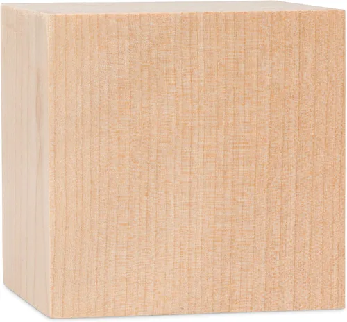 Vista 3 de Woodpeckers - Cubos de madera de 1 pulgada, caja de 50 cubos de abedul sin terminar, bloques cuadrados de madera para bebé, para hacer rompecabezas