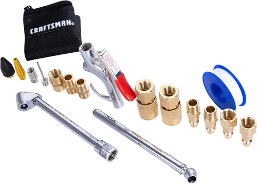 Vista 7 de CRAFTSMAN Compresor de aire, 20 galones, 1.8 HP, herramientas de aire sin aceite, presión máxima de 175 PSI, 2 acopladores rápidos, ciclo de vida