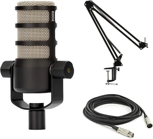 Vista 22 de Rode PodMic - Micrófono dinámico para podcast con cable XLR y paño de pulido StreamEye