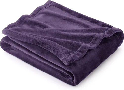 Vista 45 de Bedsure GentleSoft Manta de forro polar, tamaño individual, color gris, 10.53 oz/m², ligera, afelpada, acogedora, suave y cálida para cama, sofá