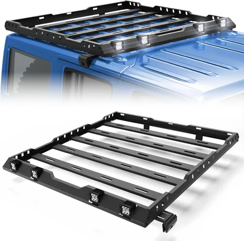Vista 11 de Soporte de techo para Wrangler TJ Hardtop 1997-2006 (excluye ilimitado) – Cesta de transporte de carga de techo resistente, estante