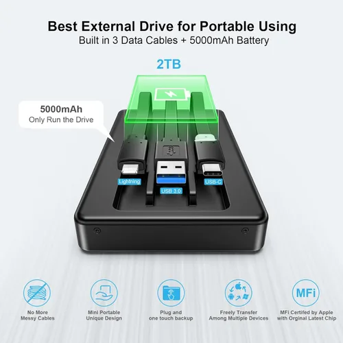 Vista 4 de ySky Disco duro externo de 2 TB para iPhone y iPad, MacBook, computadora Windows, USB C teléfonos Android: Photo Stick USB Flash Drive para hacer