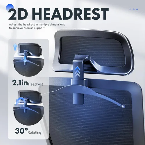 Vista 9 de FLEXISPOT ErgoX - Silla de oficina ergonómica de alta calidad con reposapiés, reposabrazos 3D ajustables, soporte lumbar dinámico, función