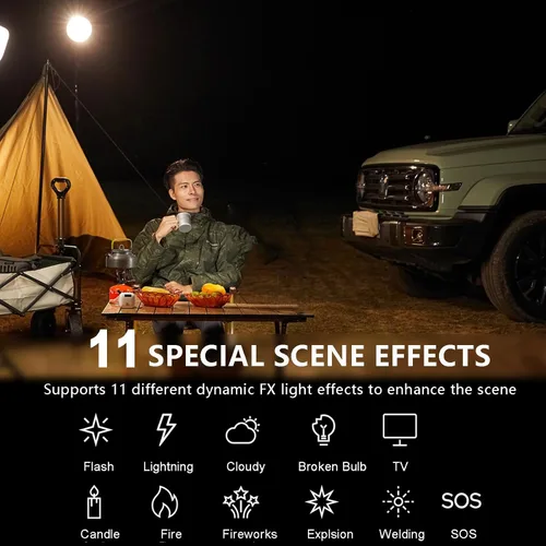 Vista 6 de Godox Kit de 2 luces LED RS60Bi de 60 W, iluminación continua LED bicolor de 60 W para fotografía de estudio al aire libre, grabación de video luces
