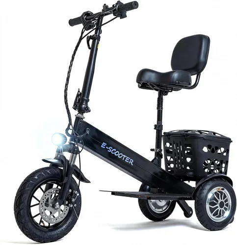 Vista 8 de Portable Foldable Electric Mobility Scooter for Seniors – Safe Anti-Tip Design, Adjustable Seat & Armrests, 12-Mile Long-Range, Smooth 180W