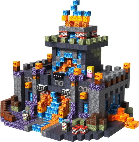 Bloques magnéticos de 100 piezas, juego de bloques de construcción magnéticos de castillo oscuro, imanes apilables para niños, imanes fuertes,