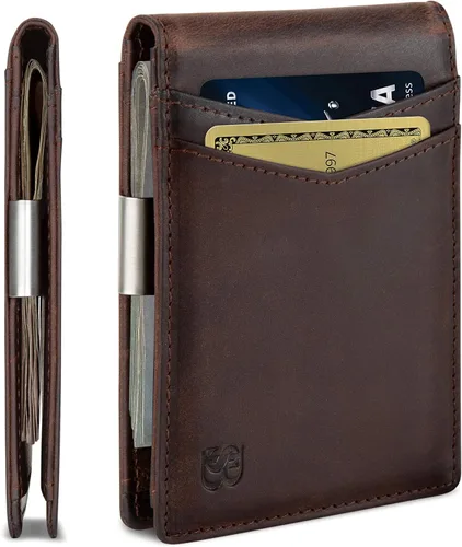 Vista 8 de SERMAN BRANDS Money Clip Wallet - Mens Wallets slim Front Pocket RFID Blocking Card Holder Minimalist Mini Bifold Transformador del desierto