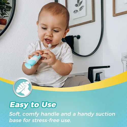 Vista 6 de Papablic Cepillo de Dientes Eléctrico Sónico para Niños Pequeños de 1 a 3 Años, Cepillo de Dientes Eléctrico para Bebé con Bonita Cubierta