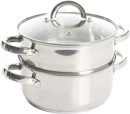 Vista 18 de Oster Sangerfield - Juego de olla de pasta de acero inoxidable de 5 cuartos de galón con vaporera, cesta y tapa – Utensilios de cocina duraderos