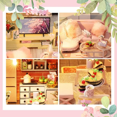 Vista 7 de Flever Casa de Muñecas en Miniatura Kit DIY para Casa Creativa con Muebles para Regalo Romántico de San Valentín (Historias de Flores)