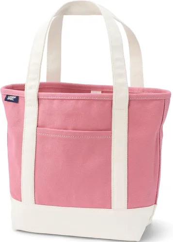 Vista 42 de Lands' End Bolso de lona abierto Natural/Azul marino radiante