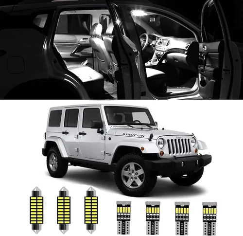7 piezas de luz LED interior Wrangler para Jeep Wrangler JK 2007 2008 2009 2010 2011 2012 2013 2014 2015 2016 2017 2018 de 2 puertas y 4 puertas,
