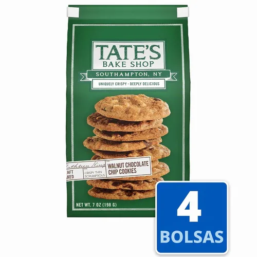 Vista 3 de Tate's Bake Shop - Galletas finas y crujientes de nuez con chispas de chocolate, 4 unidades, 7 onzas