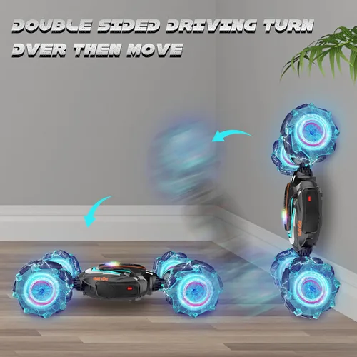 Vista 3 de Coche de Control Remoto, Coche de Acrobacias RC con Detección de Gestos, 4WD Transformable Fuera de Carretera para Girar, Coches RC de 2.4Ghz