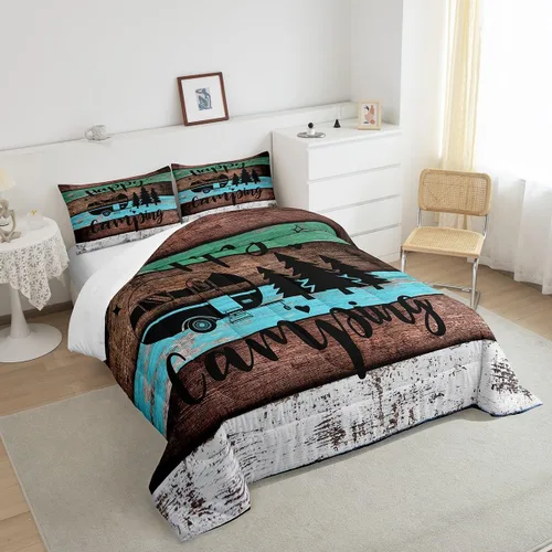 Vista 4 de Castle Fairy Juego de ropa de cama de estilo rústico de granja para niños y niñas, con temática de caravanas de dibujos animados, juego de edredón