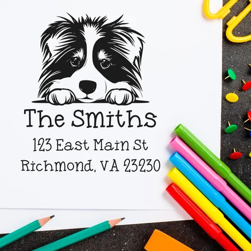 Vista 322 de Sello de alta calidad para cachorros Airedale Terrier – Sello de dirección personalizado – Ideal para los amantes de los perros – Elección de 5
