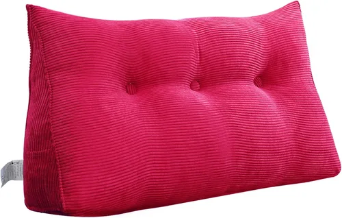 Vista 12 de Almohada de cuña para sentarse en la cama, almohada de lectura para adultos, soporte para respaldo, almohada de cabecero, sofá cama, cojín de Negro