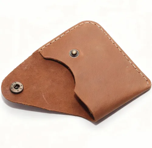Vista 48 de Cartera organizadora de tarjetas de bolsillo frontal cosida a mano minimalista de cuero genuino para tarjetas, billetera con tarjetero pequeño, Negro