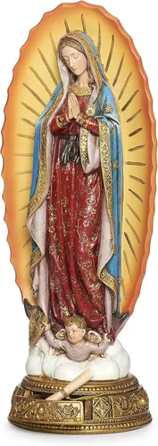 Vista 6 de Joseph's Studio by Roman, figura de Nuestra Señora de Guadalupe de 11.75 pulgadas de alto, protectores celestiales, colección renacentista