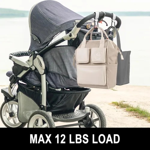 Vista 6 de Ganchos para cochecito de bebé para colgar bolsas, accesorios universales para cochecito, gancho para mamá para bolsa de pañales, carro de compras