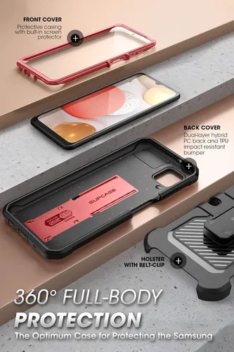 Vista 4 de SUPCASE Unicorn Beetle Pro Series - Funda para Samsung Galaxy A12 (versión 2020), funda resistente de cuerpo completo con protector de pantalla