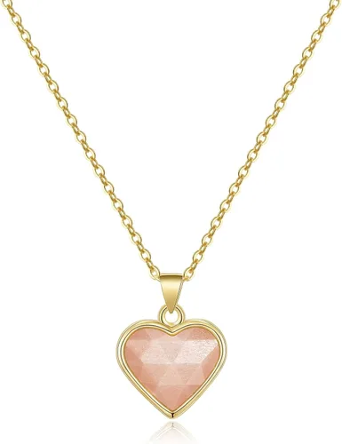 KissYan Healing Crystal Necklace, 14K Gold Plated Natural Energy Stone Pendant Necklace Reiki Quartz Amethyst Citrine Gemstone Spiritual Jewelry