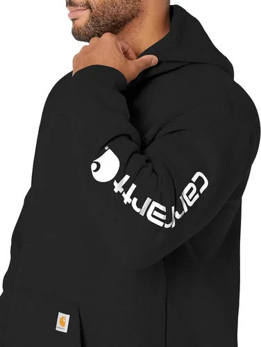 Vista 3 de Carhartt - Sudadera holgada para hombre, densidad media, con logotipo y estampado en la manga
