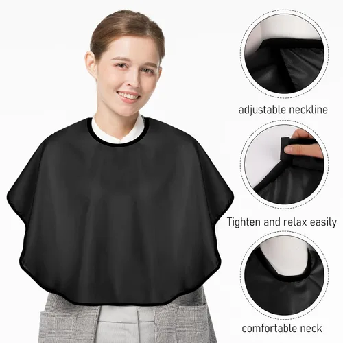 Vista 2 de 3 piezas de capas de maquillaje, baberos de maquillaje para salón de belleza, delantal ligero para barba, peinado, capas de tinte para el cabello