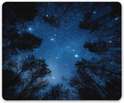 Smooffly - Tapete de mouse para juegos personalizada con diseño de sublime paisaje de cielo nocturno con la Vía Láctea y los árboles, rectangular,