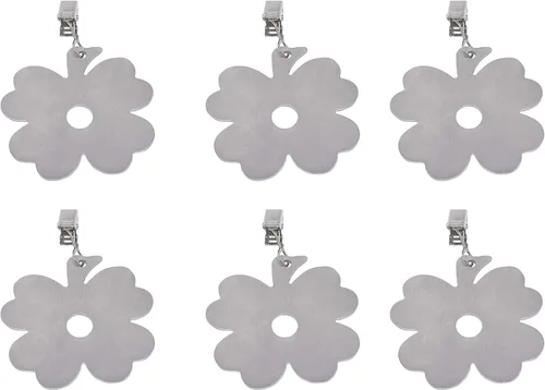 Clips con peso para cortinas de exterior, impermeables, de acero inoxidable pesado, paquete de 6, ideal para mesa de bufé, fiestas, cenas de Trébol