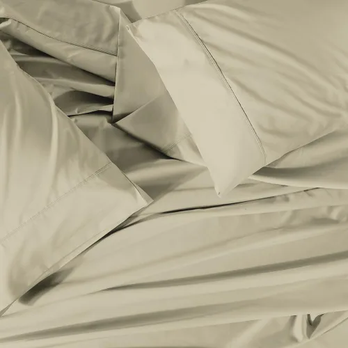 Vista 8 de Royal Tradition Cool and Crisp Percale Cotton 4pc Sheet Set (Full Size, Blue) Made in USA Breathable Classic Bed Sheets