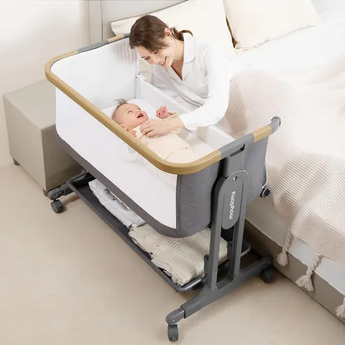 Maydolly Moisés para bebé, cuna 3 en 1, cuna portátil con colchón y malla transpirable, cama de bebé ajustable de 7 alturas, cunas para recién