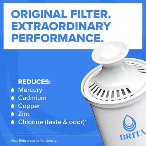 Vista 4 de Brita Standard Water Filter for Pitchers and Dispensers, Reduces Copper, Cadmium and Mercury Impurities, Lasts Two Months or 40 Gallons, Includes 6