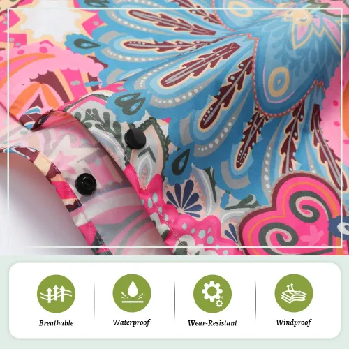 Vista 5 de SANMM Poncho de lluvia reutilizable con capucha para mujeres y adultos con bolsillos con cremallera