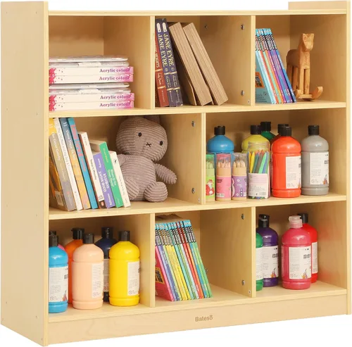 Bateso Organizador de almacenamiento de juguetes para habitación de niños, estantería de madera para niños, para aula, organizador de almacenamiento