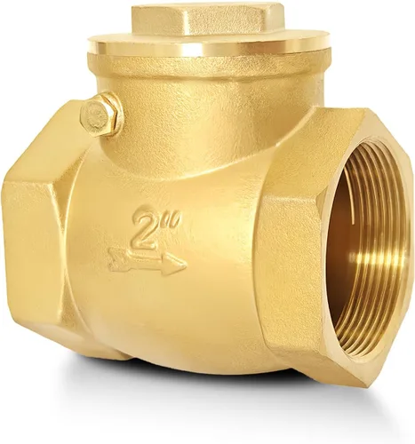 Vista 8 de Válvula de retención horizontal NPT de 1-1/4", válvula de retención oscilante de latón sin retorno para evitar el reflujo de agua, válvula