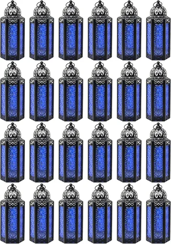 Vista 91 de VELA LANTERNS Farol portavelas decorativo, marroquí, gótico, morado, de 10.5 pulgadas, para mesa o colgar, decoración de Ramadán, decoración