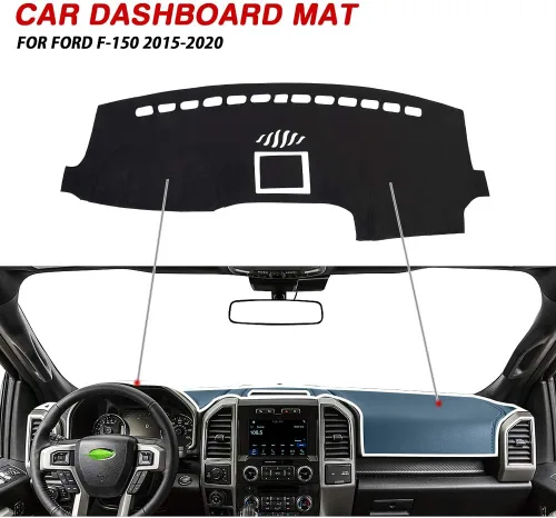 Vista 3 de CARTIST - Alfombrilla para salpicadero con protector de sol y UV para Ford F-150 F150 2015-2018 2019 2020, accesorios para tablero de salpicadero